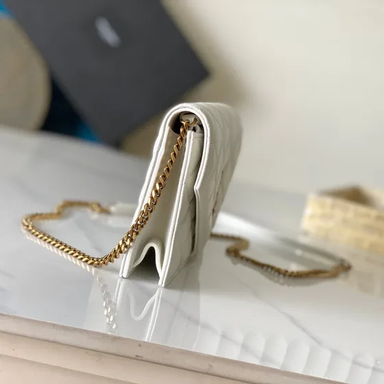 YSL Gaby Envelope Chain Bag Weiß Woc