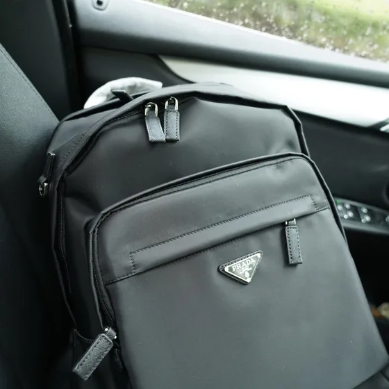 Prada Re-Nailon And Saffiano Piel Mochila Negro Mochila
