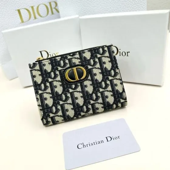 Dior 30 Montaigne Dahlia Wallet Beige And Black Wallet