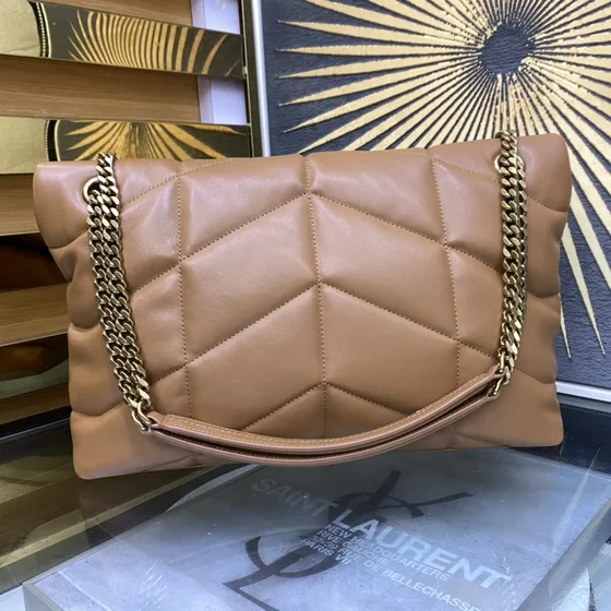 YSL Loulou Puffer Camel Bolso bandolera