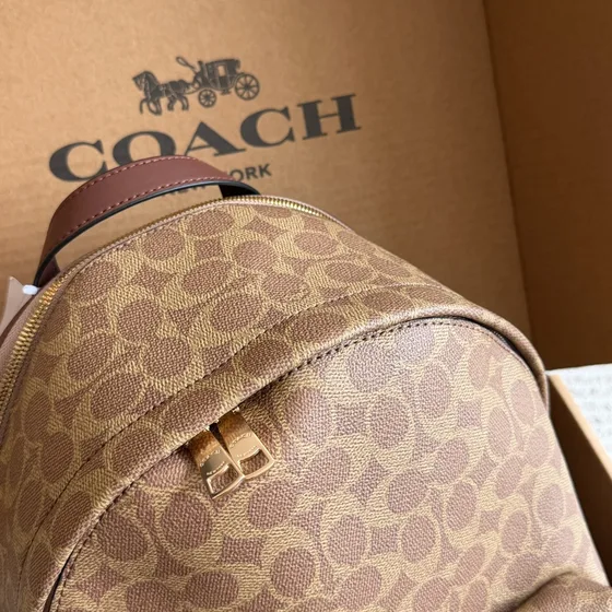 Coach Mini Charlie Ryggsekk In Signature Lerret Beige Ryggsekk