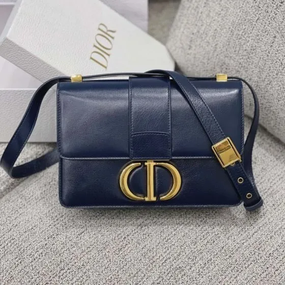 Celine 30 Montaigne Navy Blue Flap Bag