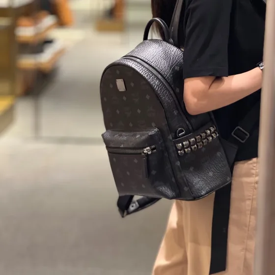 MCM Stark Visetos Backpack Cognac Brown Backpack
