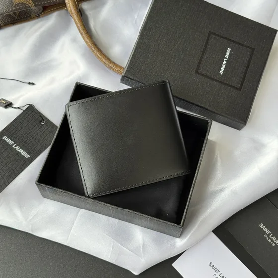 YSL Tiny Monogram East/West Bifold Brieftasche Schwarz Brieftasche