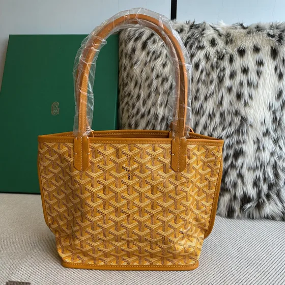 Goyard Anjou Mini Yellow Tote Bag