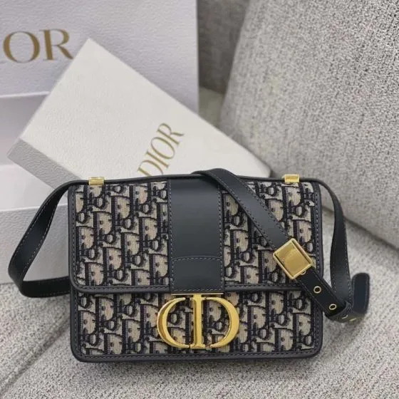 Celine 30 Montaigne Beige And Black Shoulder Bag