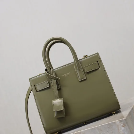 YSL Sac De Jour Nano Olive Green Top Handle