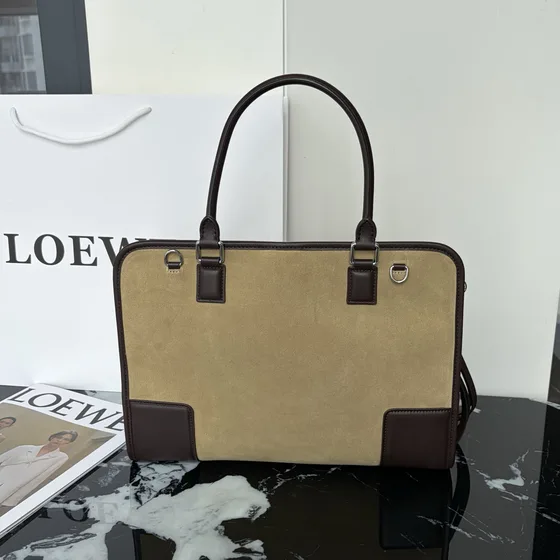 Loewe Amazona Bag Khaki/Dark Coklat Top Handle