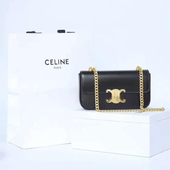 Celine Triomphe Black Shoulder Bag