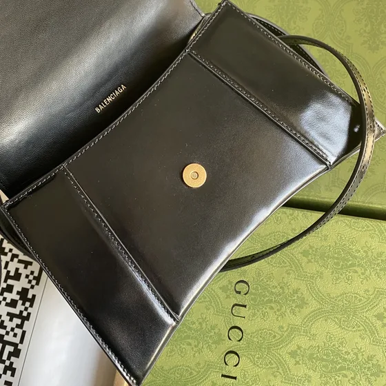 Balenciaga Hourglass Top Handle Bag Black Top Handle