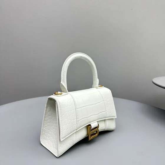 Balenciaga Hourglass Top Handle Bag Xs White Top Handle