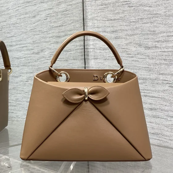 Dior Key Bag Caramel Marrom Alça superior