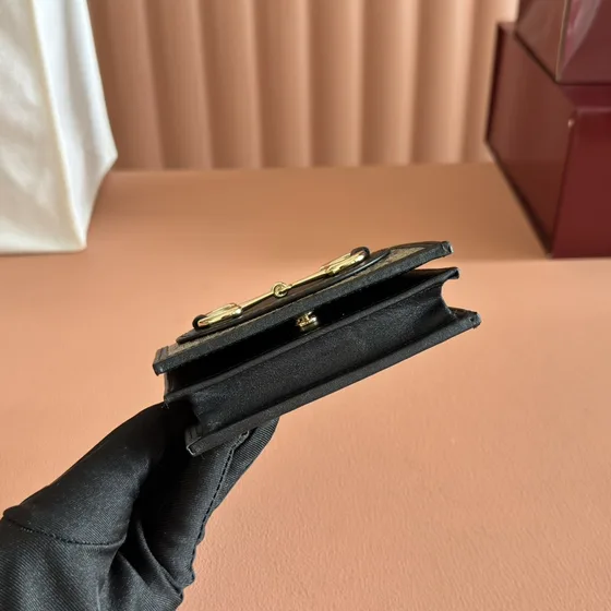 Gucci Horsebit 1955 Card Case Carteira Bege/Ebony Carteira